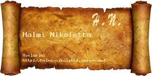 Halmi Nikoletta névjegykártya